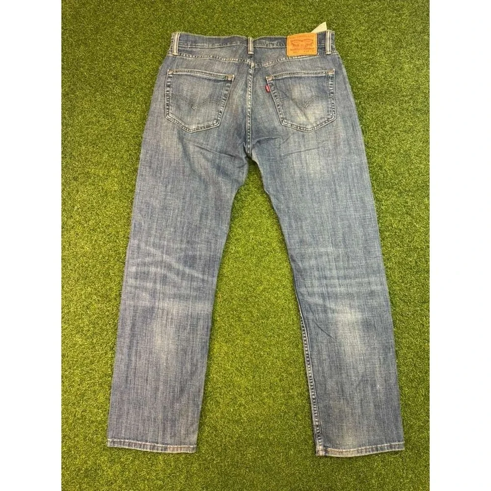 Levi's 505 Straight Leg Jeans Men 34x32 Blue Denim Light Wash Streetwear Zip Fly